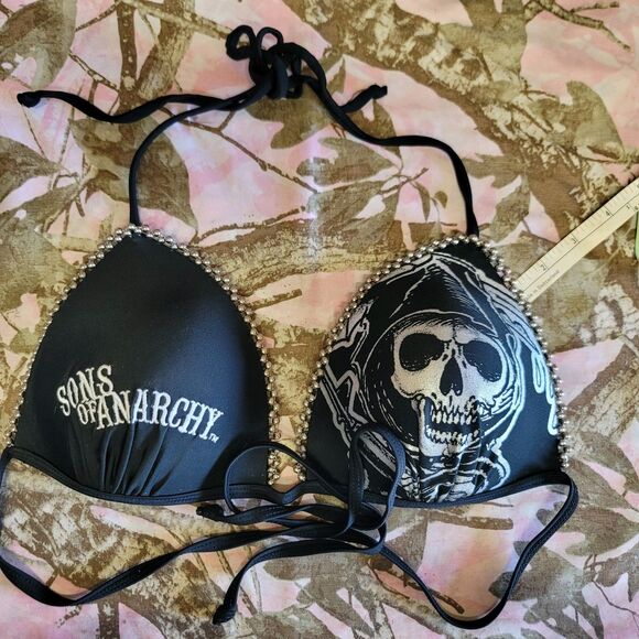 Sons Of Anarchy Triangle Bikini Swim Top ONLY Womens Size L - Picture 8 of 8